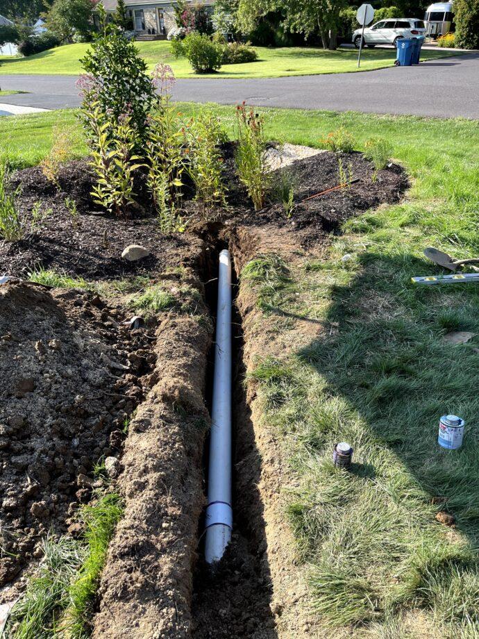 Building Rain Garden Drainage Solution